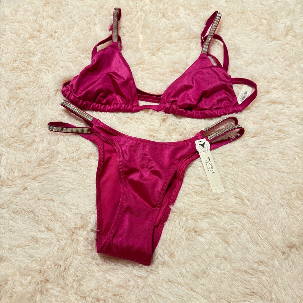 NWT Magenta VS Rhinestone Bikini